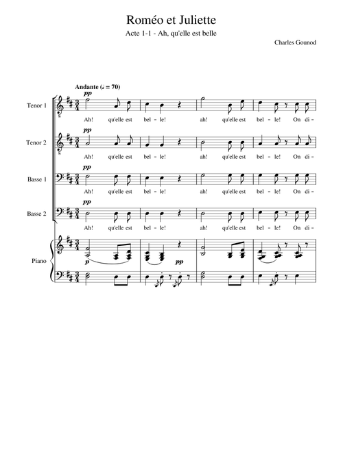 Gounod, Roméo et Juliette: Acte 1-1 - Ah, qu'elle est belle!