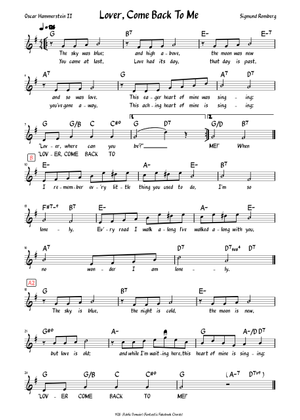 Play Official version of Lover Come Back to Me Sheet Music by