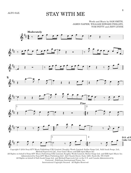 Stay With Me - Sam Smith (Alto Sax Solo)
