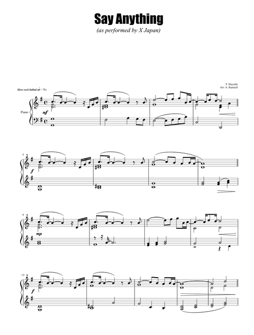 X Japan Ballad Collection sheet music by atomadde | Play, print