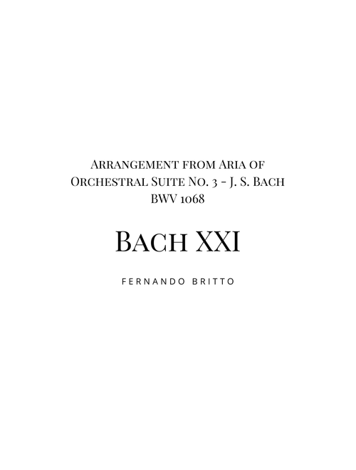 Air on a G String (Pop Version) - for strings, brass, piano (w/ chords) and drums (Arr. Fernando Britto) - Johannes Sebastian Bach (Large Ensemble)