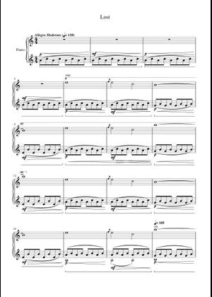 Play Official version of Lost Sheet Music by Avenged Sevenfold for