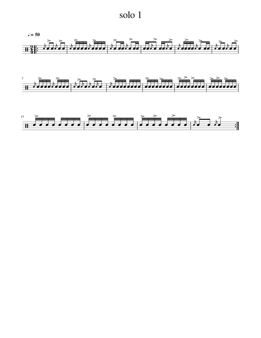 solo 1 Sheet Music for Drum group (Solo) | MuseScore.com