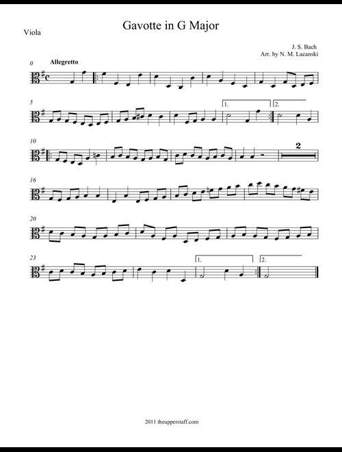 Gavotte in G Major (Arr. Nick Lacanski) - Bach, J. S. (String Ensemble)