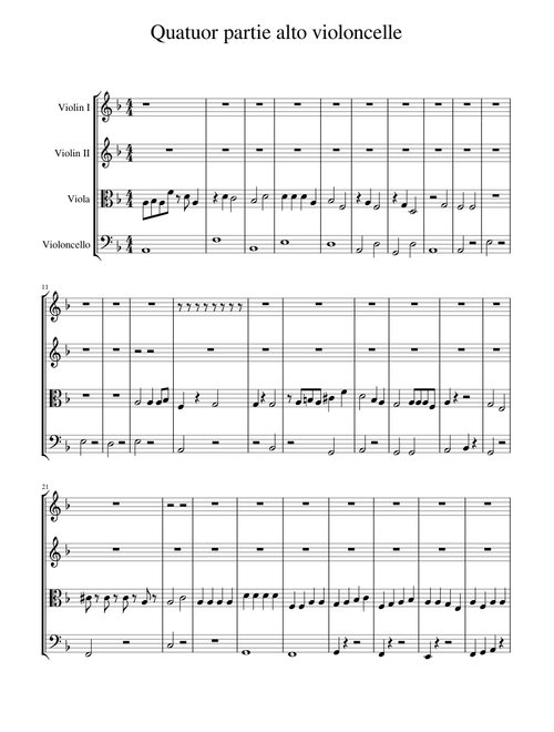 Quatuor partie alto violoncelle