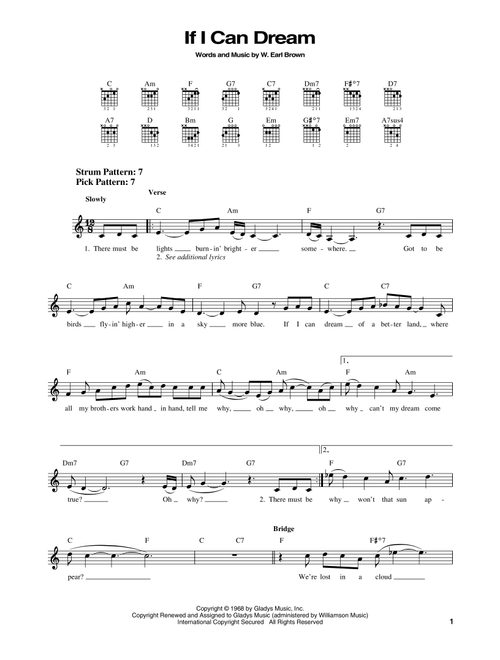 If I Can Dream - Elvis Presley (Easy Guitar)