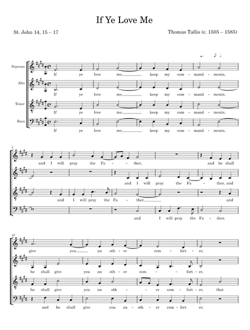 If ye love me - Thomas Tallis