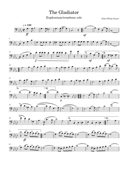 The Gladiator – John Philip Sousa : solo for euphonium/trombone