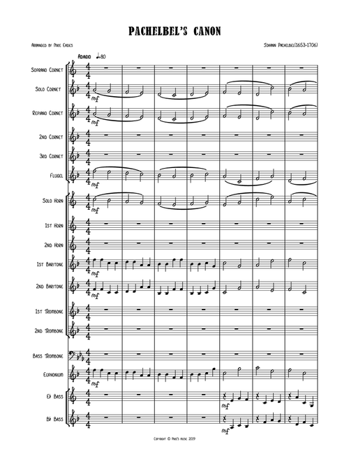 Pachelbel's Canon - arranged for brass band (Arr. Mike Eades) - Johann Pachelbel (Brass Band)