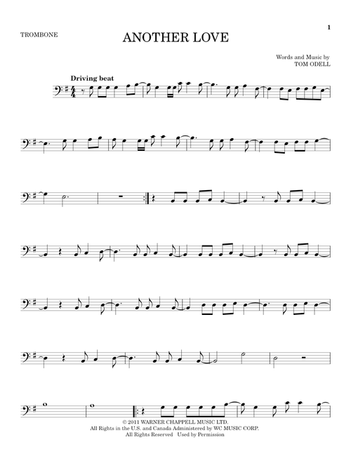 Another Love - Tom Odell (Trombone Solo)