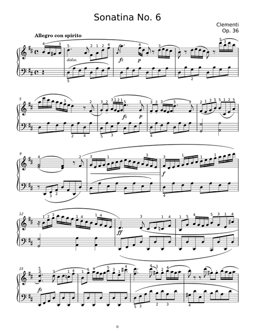 Sonatina In D Major Op. 36, No. 6 Movement 1 - Muzio Clementi