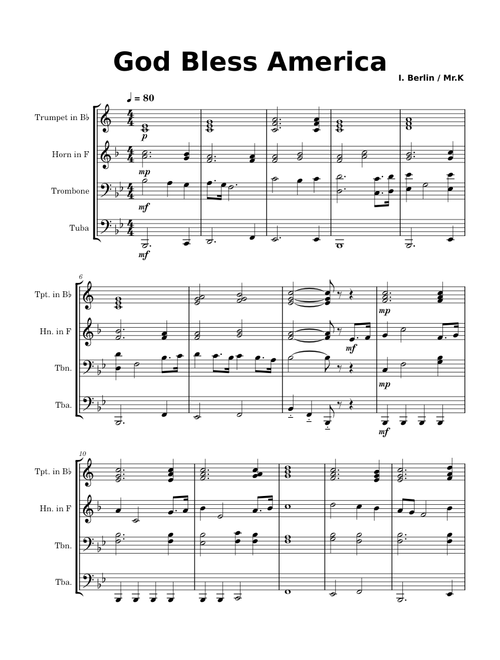 God Bless America (Brass)