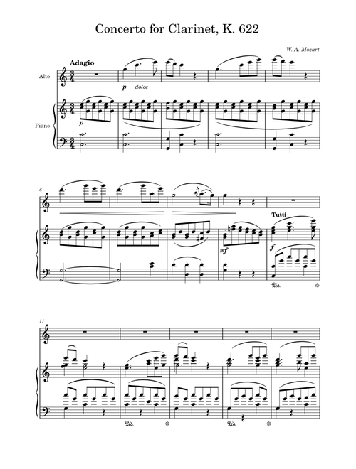 Adagio from Clarinet Concerto K 622 – W. A. Mozart