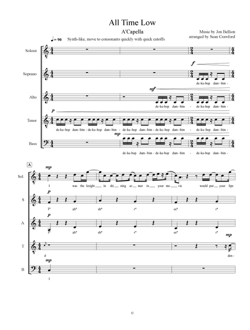 All Time Low (Arr. Sean Crawford) - Jon Bellion (Choral, SATB divisi)
