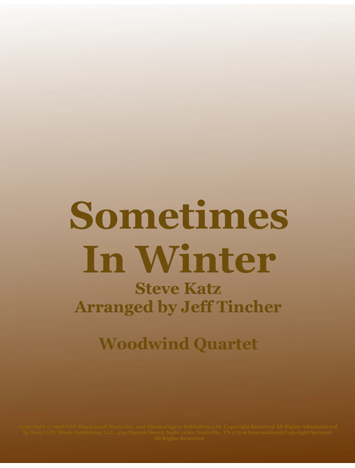 Sometimes In Winter (Arr. Jeff Tincher) - Blood, Sweat & Tears (Woodwind Ensemble)