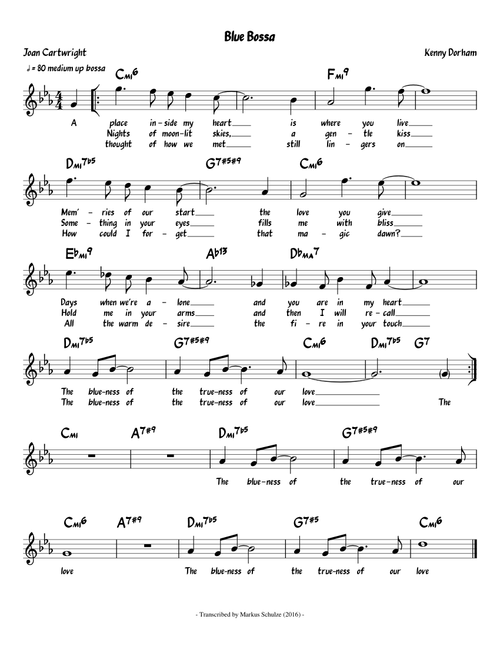 Blue Bossa with lyrics