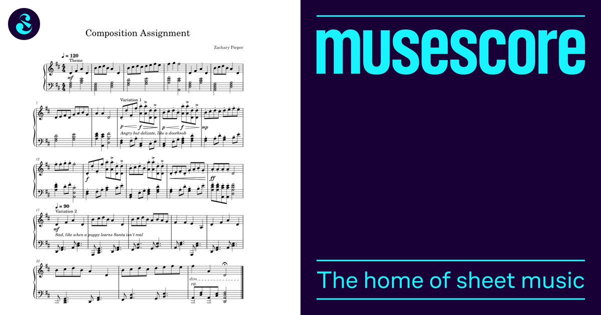 Composition Assignment Sheet music for Piano (Solo) | Musescore.com