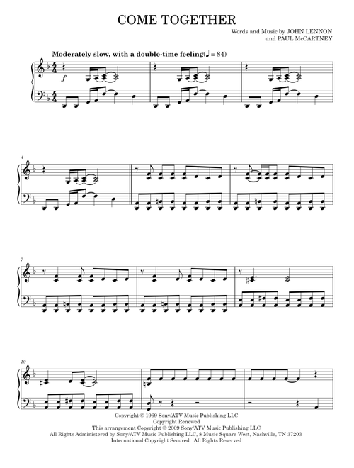 Come Together - The Beatles (Piano Solo)