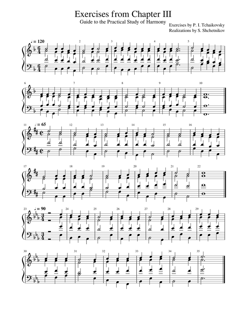 Exercises from Chapter 3 Sheet Music for Piano (Solo) easy | MuseScore.com