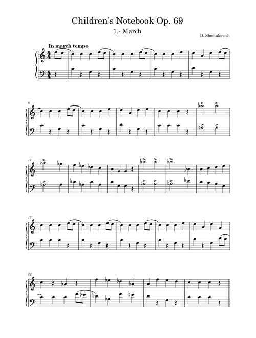Children's notebook, op.69. 1.- Marche – Dmitri Shostakovich