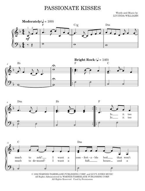 Passionate kisses - Mary Chapin Carpenter (Easy Piano)