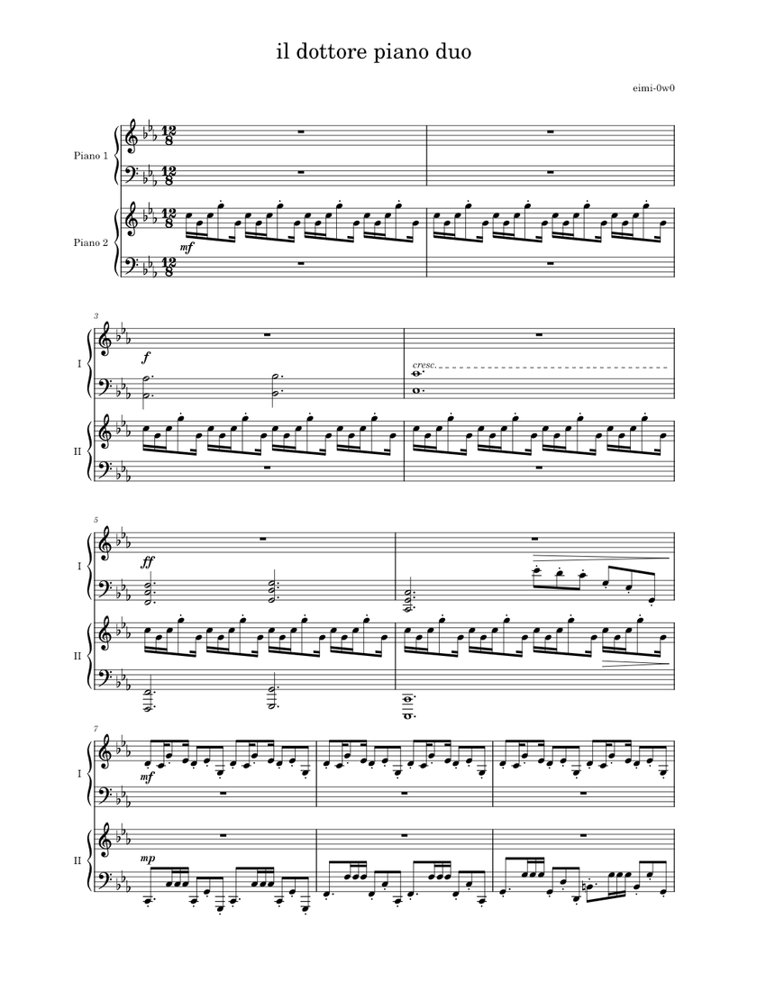Il Dottore - piano duo Sheet Music for Piano (Piano Duo) | MuseScore.com