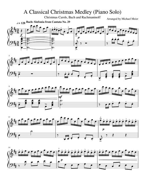 A Classical Christmas Medley with Bach and Rachmaninoff (Piano Solo)