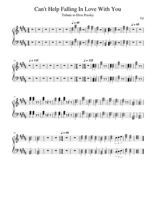 I cant help falling in love with you – UB40 Cant Help Falling In Love Elvis Presley FALLING piano