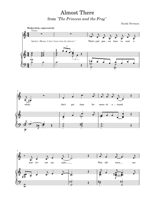 Almost There (from The Princess and the Frog) – Randy Newman Almost There from 22The Princess and the Frog22