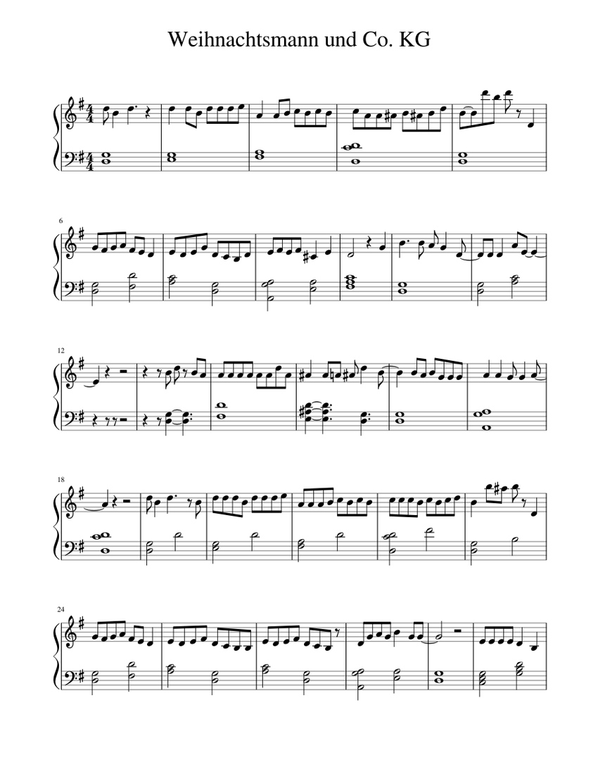 Weihnachtsmann Co KG Sheet music for Piano (Solo) | Musescore.com