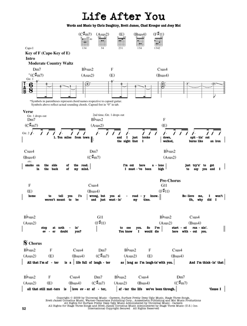 Life After You - Daughtry (Guitar Lead Sheet)