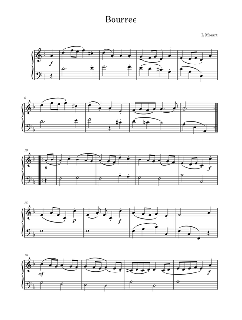 Bourree – Leopold Mozart L Mozart Burree