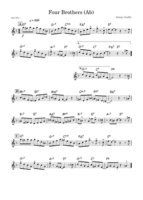 ビッグバンド譜面：フォー・ブラザース/ウディ・ハーマンオーケストラ ビッグバンド譜面：フォー・ブラザース/ウディ・ハーマン