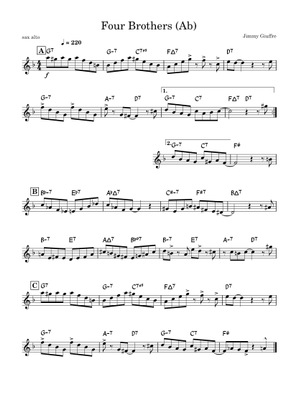 Four Brothers Sheet Music with Chords for Piano, Vibraphone