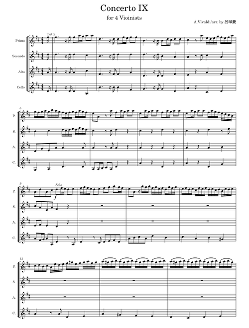 Violin Concerto in D major; Op. 3, No. 9 – Antonio Vivaldi