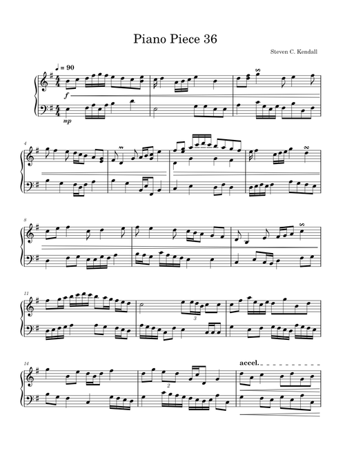 Piano Piece 36 – Steven C. Kendall