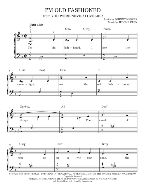 I'm Old Fashioned - Jerome Kern (Easy Piano)