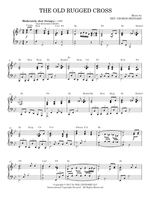 The Old Rugged Cross - Rev. George Bennard (Piano Solo)