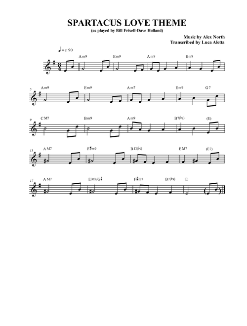 Spartacus - Love Theme (Arr. Luca Aletta) - Alex North (Small Ensemble)