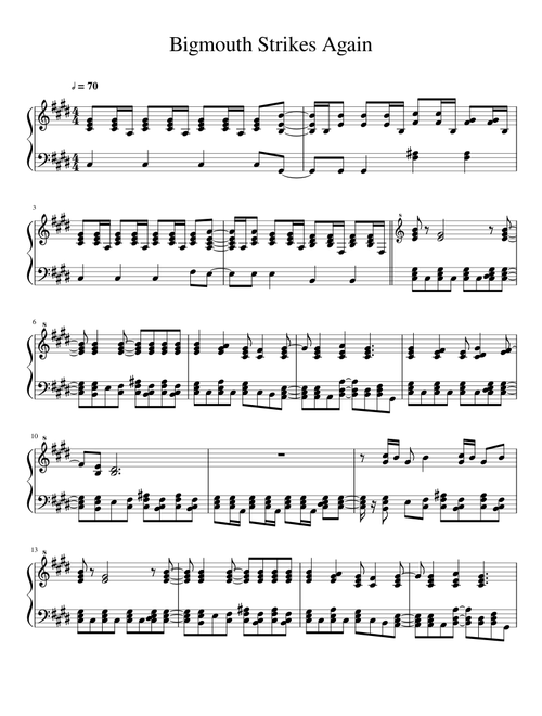 Bigmouth Strikes Again - The Smiths piano