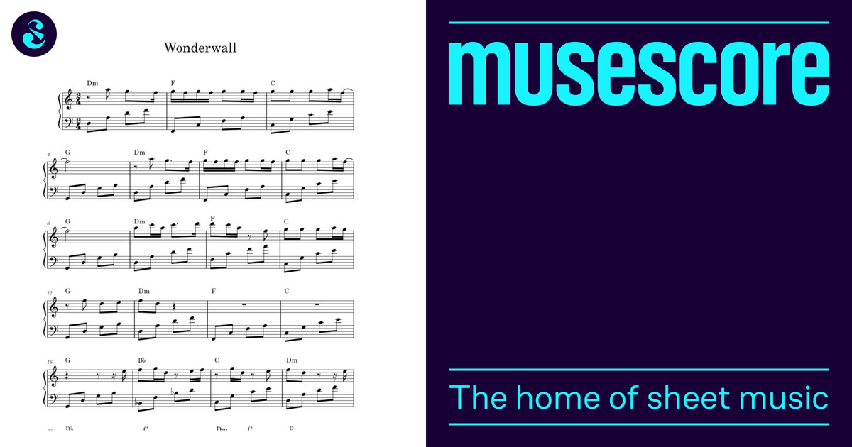 Wonderwall – Oasis Sheet Music with Chords for Piano (Solo) easy ...