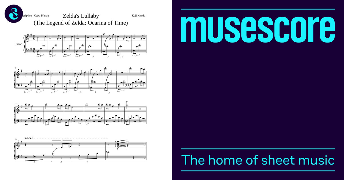 Zelda's Lullaby - Koji Kondo Sheet Music for Piano (Solo) easy ...