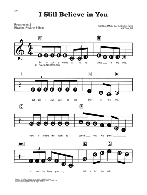 I Still Believe In You - Vince Gill, Desert Rose Band (E-Z Play Today)