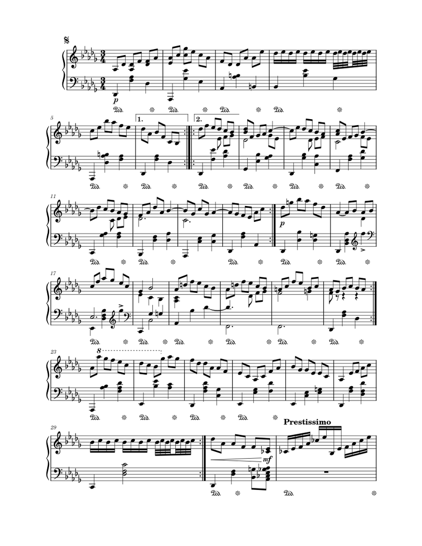 Waltz In Db Major Sheet music for Piano (Solo) | Musescore.com