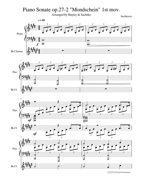 Moonlight Sonata Piano Sonate op.27-2 "Mondschein" 1st mov.