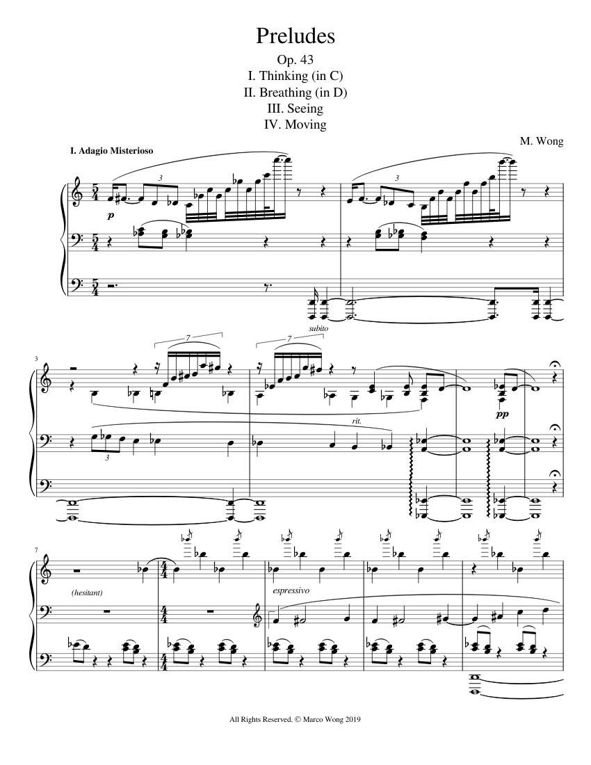 Preludes, op.43 Sheet Music for Piano (Solo) | MuseScore.com