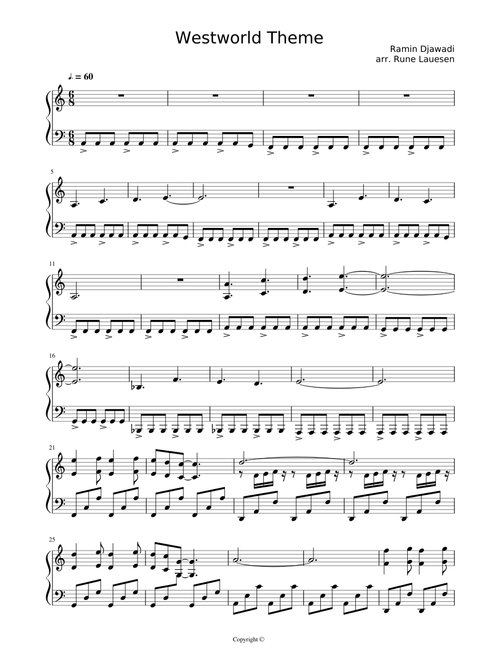 Westworld Theme - piano arrangement