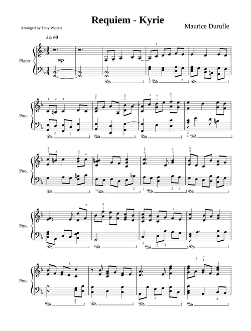Durufle Requiem Kyrie Piano arrangement