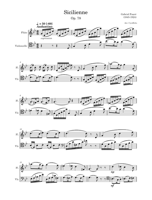 Sicilienne, Op.78 – Gabriel Fauré