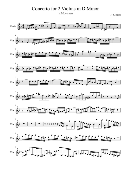 Concerto for 2 violins in D minor - 2 Vln